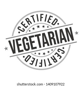 Vegetarian Certified Food Traditional Product Stamp Round Vector Icon Design Insignia Quality.