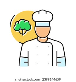 vegetarian chef restaurant color icon vector. vegetarian chef restaurant sign. isolated symbol illustration