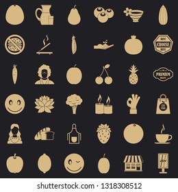 Vegetarian cook icons set. Simple style of 36 vegetarian cook vector icons for web for any design
