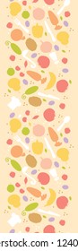 Vegetarian cooking vertical seamless pattern background border
