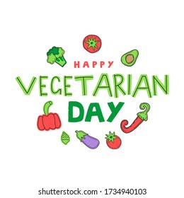 vegetarian day with the inscription and vegetables
