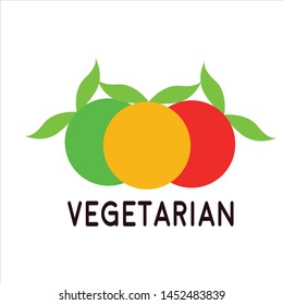 the vegetarian design and concept logo