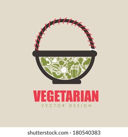 vegetarian design over  background vector illustration 