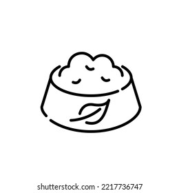 Vegetarian diet pet food bowl icon. Pixel perfect, editable stroke