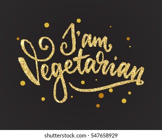 Vegetarian eco concept. Vector illustration. Hand drawn lettering inscription