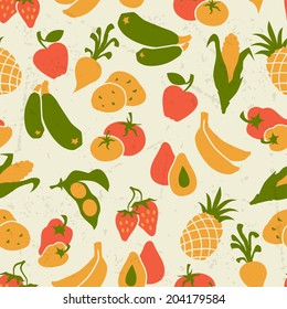 Vegetarian food. Background design with stylized vegetables.