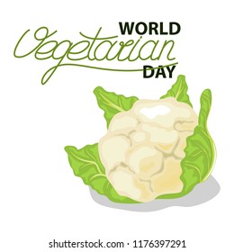 Vegetarian food. Cartoon. Organic fresh product. World health day. Handwritten inscription. Calligraphy Stock vector