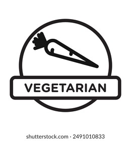 Vegetarian food diet icon Black line art vector logo