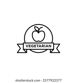 Vegetarian food diet icon Flat illustration sign