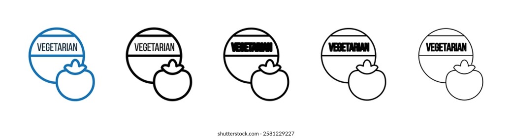 Vegetarian food diet icon Outline vector logo for web ui