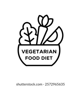 Vegetarian food diet icon simple vector symbol