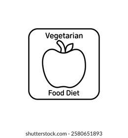 Vegetarian food diet icon Vector logo set flat