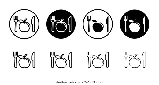 vegetarian food icon Black and white outline vector