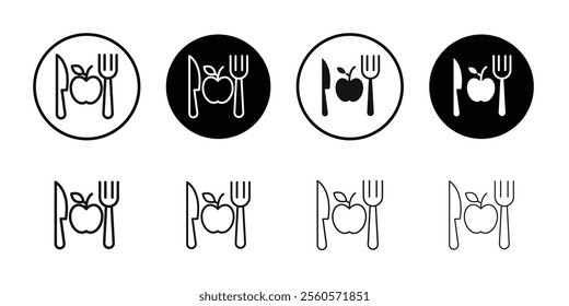 Vegetarian food icon Flat outline fill set collection