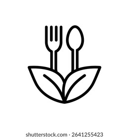 Vegetarian food icon outline set sign