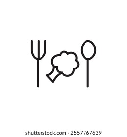 vegetarian food icon Outline vector for web ui