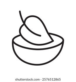 Vegetarian food icon Outline vector for web ui