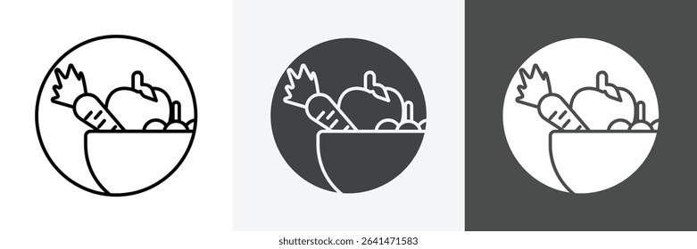 vegetarian food icon set vector art