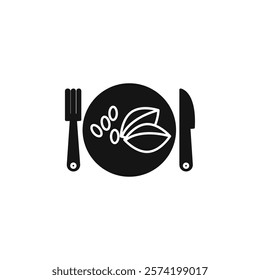 Vegetarian food icon Simple thin line flat symbol