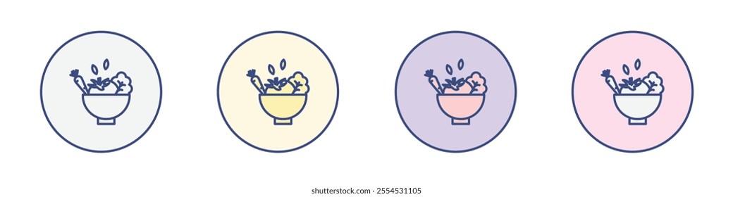 Vegetarian food icon Thin line flat illustration