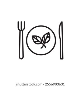 Vegetarian food icon Thin line art collection