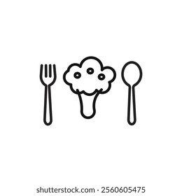 vegetarian food icon vector line logo art