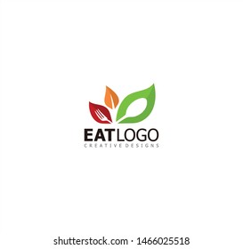 Vegetarian food, leaf salad eat vegetables brand logo art icon vector illustration