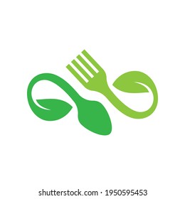 Vegetarian food logo images illustration design