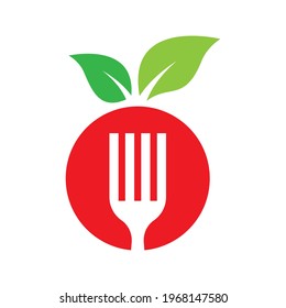 Vegetarian food logo images illustration design