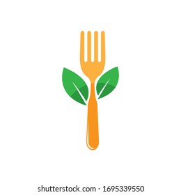 Vegetarian food logo template vector icon
