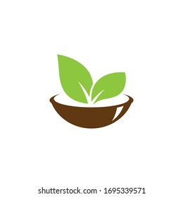 Vegetarian food logo template vector icon