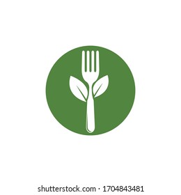 Vegetarian food logo template vector icon