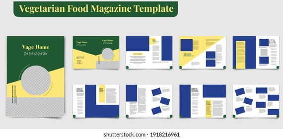 Vegetarian Food Magazine Template Food Magazine Design Magazine Template Magazine Booklet