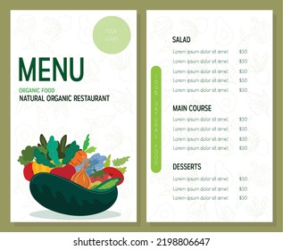 Vegetarian Food Menu Vector Design 