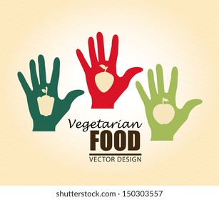 vegetarian food over cream background vector illustration vegetarian food over cream background vector illustration