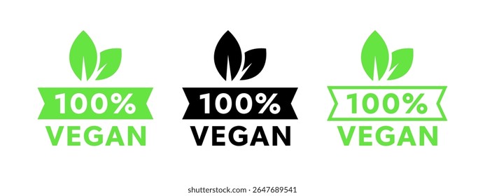 Vegetarian food product badges. Vegan friendly