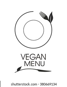 Vegetarian food symbol for design or idea of logo. 
Vegetarian natural food restaurant icon.