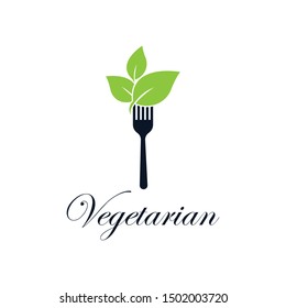 Vegetarian food symbol vector icon