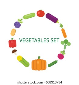 Vegetarian food vector icon set