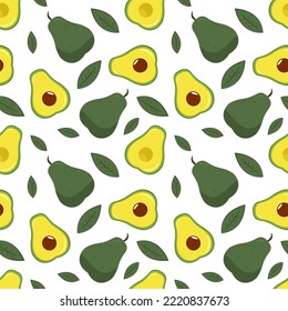 Vegetarian, Fruit and Vegetables Seamless Pattern Design with Fresh, Organic and Natural Food in Hand Drawn Flat Cartoon Background Illustration