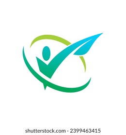 logotipo del icono de la hoja verde vegetariana