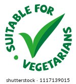 Vegetarian health food packaging icon / logo / symbol for front of pack or back of pack, vector graphic illustration