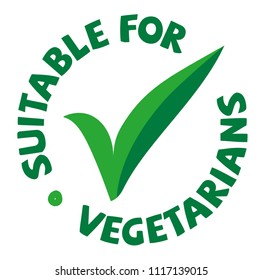 Vegetarian health food packaging icon / logo / symbol for front of pack or back of pack, vector graphic illustration