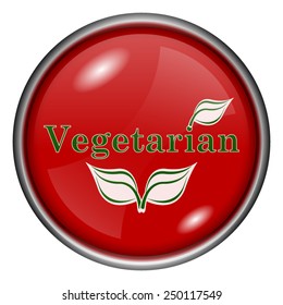 Vegetarian icon. Internet button on white background. 