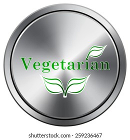 Vegetarian icon. Internet button on white background. EPS10 Vector. 