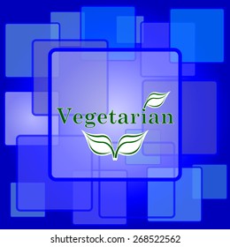 Vegetarian icon. Internet button on abstract background. 