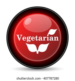 Vegetarian icon. Internet button on white background. EPS10 vector