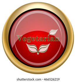 Vegetarian icon. Internet button on white background. EPS10 vector.
