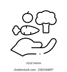 vegetarian icon. Linear style sign isolated on white background. Vector illustration