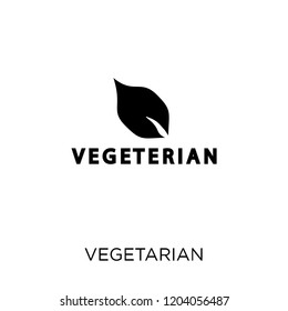 Vegetarian icon. Vegetarian symbol design from Restaurant collection. Simple element vector illustration on white background.